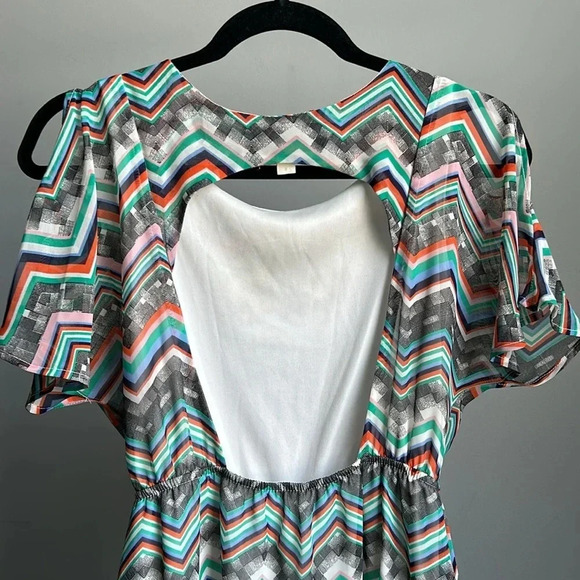 Francesca's Blue Rain Colorful Mini Dress | Mini Dress | Colorful | Eclectic - Picture 10 of 12